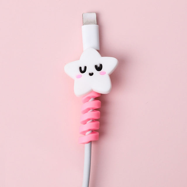 Protector y Organizador de Cables USB en Espiral de Dibujos Animados