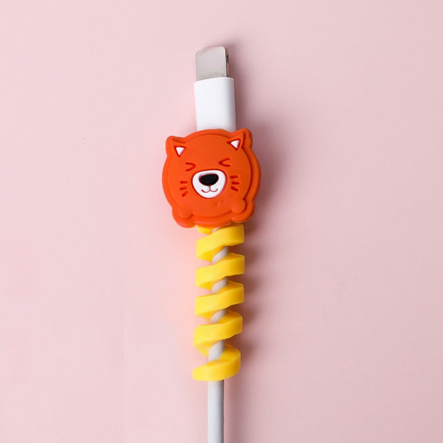 Protector y Organizador de Cables USB en Espiral de Dibujos Animados